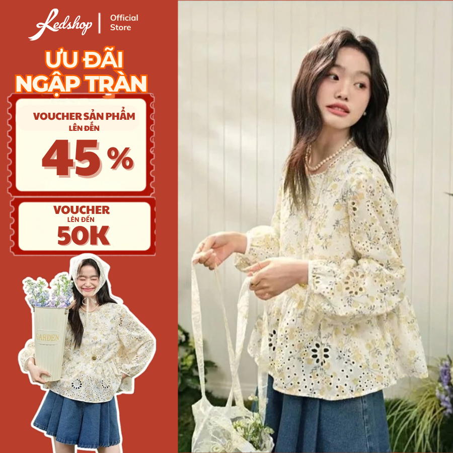 Áo Babydoll Thêu Hoa Nổi REDSHOP - Chất Ren Phong Cách Hàn Quốc - 308006