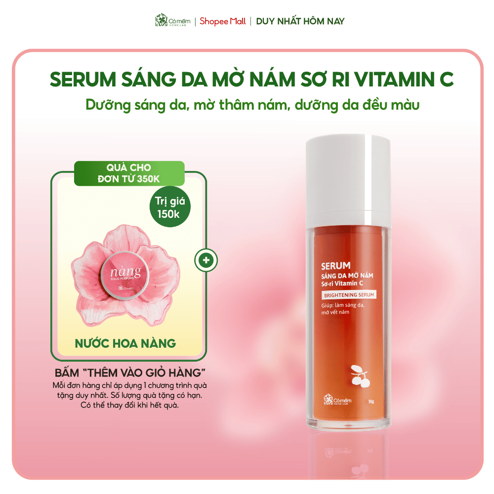 Serum Vitamin C chiết xuất Sơ-ri sáng da mờ nám tàn nhang Cỏ Mềm 30gr