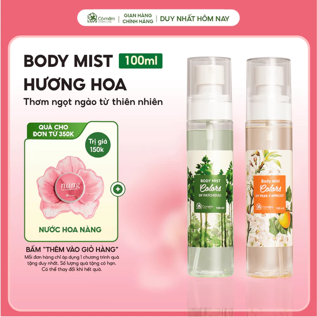 Body Mist Xịt Thơm Toàn Thân Quần Áo Nam Nữ Hương Nước Hoa Ngọt Ngào Thanh Mát Dịu Nhẹ Cỏ Mềm 100ml