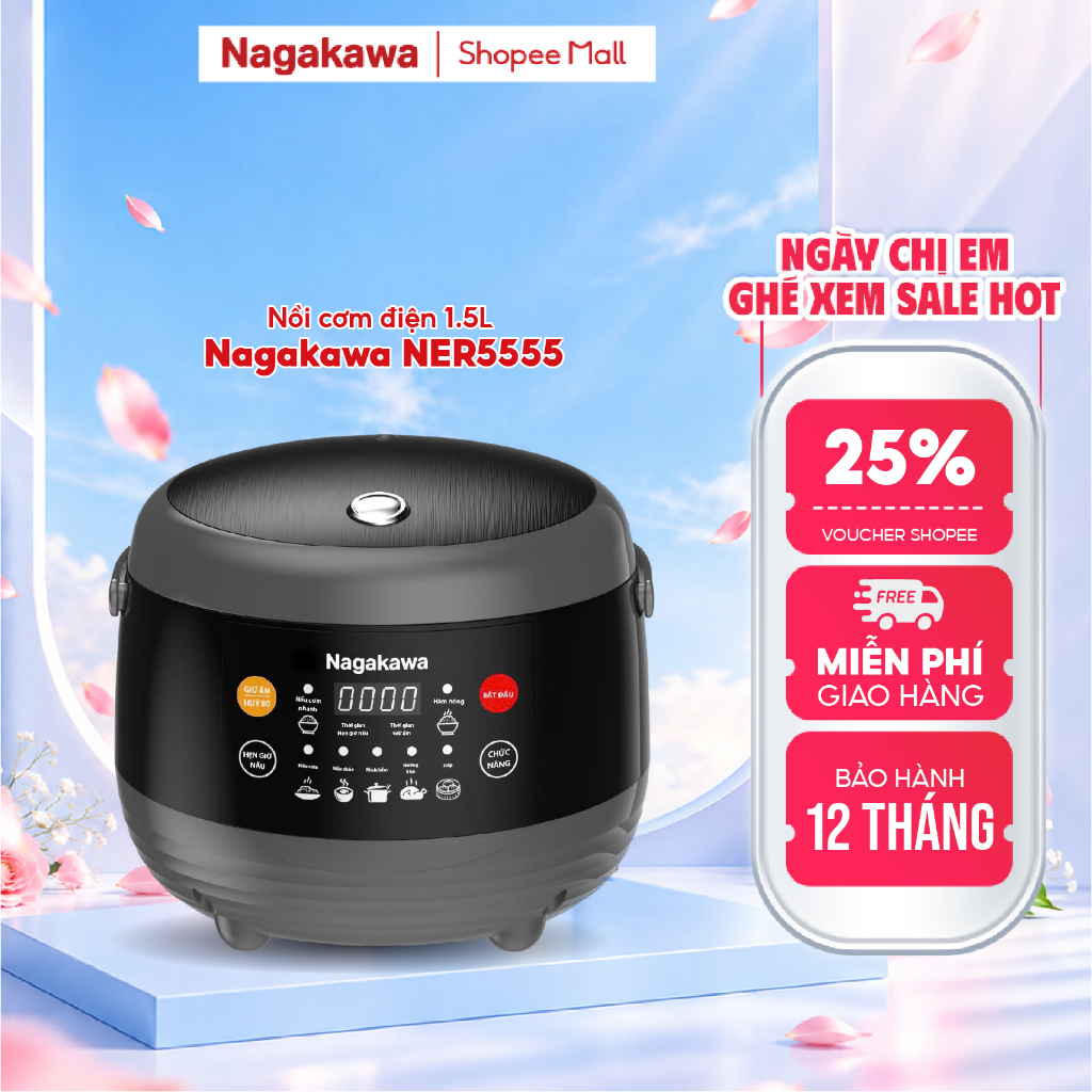Nồi cơm điện tử 1.5L Nagakawa NER5555