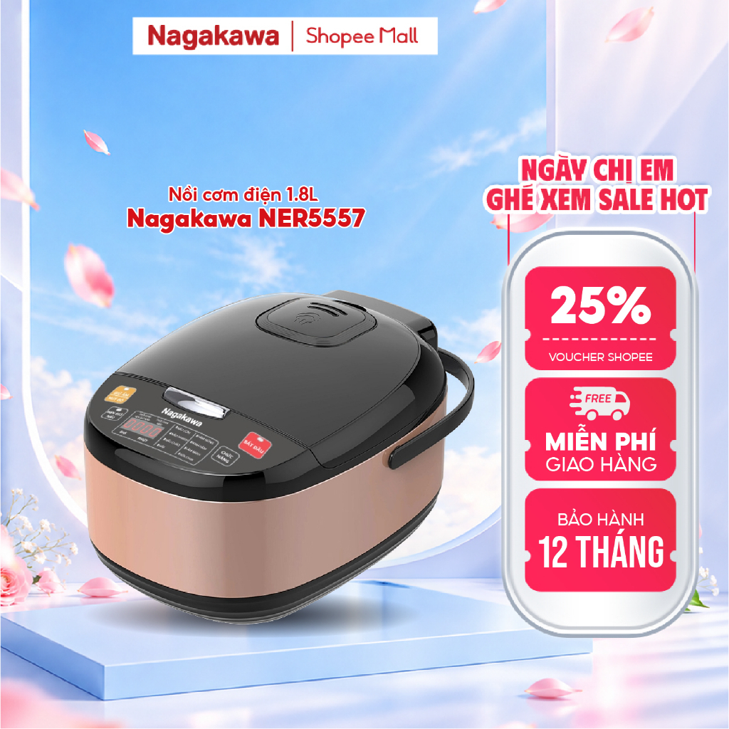 Nồi cơm điện tử 1.8L Nagakawa NER5557