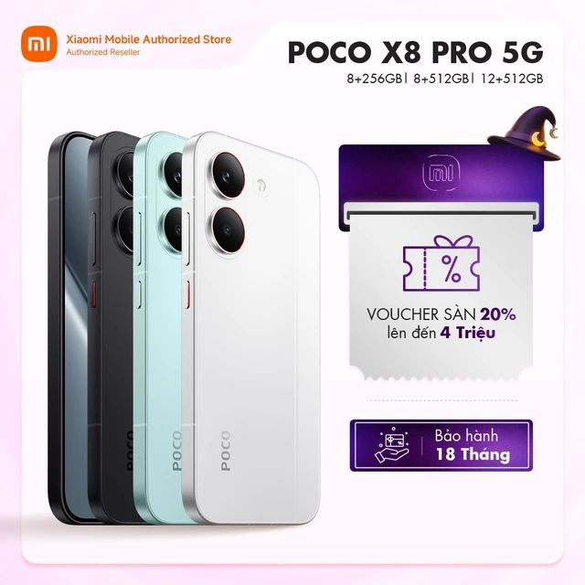 [Livestream] Điện thoại POCO X8 Pro 5G (8+256GB| 8+512GB| 12+512GB) | Màn 6.59" 1,5K | D8500U