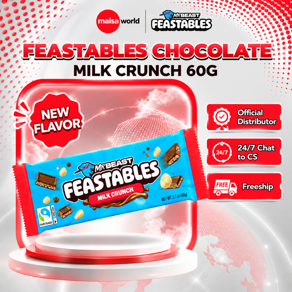 [Chính Hãng] Kẹo Socola Feastables MrBeast Vị Milk Crunch Thanh 60g