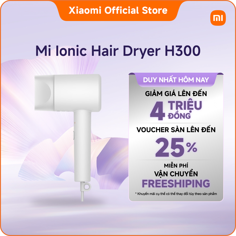 Xiaomi Ionic Hair Dryer H300｜Vỏ siêu ngắn 9,5 cm | Lưu lượng gió siêu lớn 20 m/giây | 50 triệu ion â