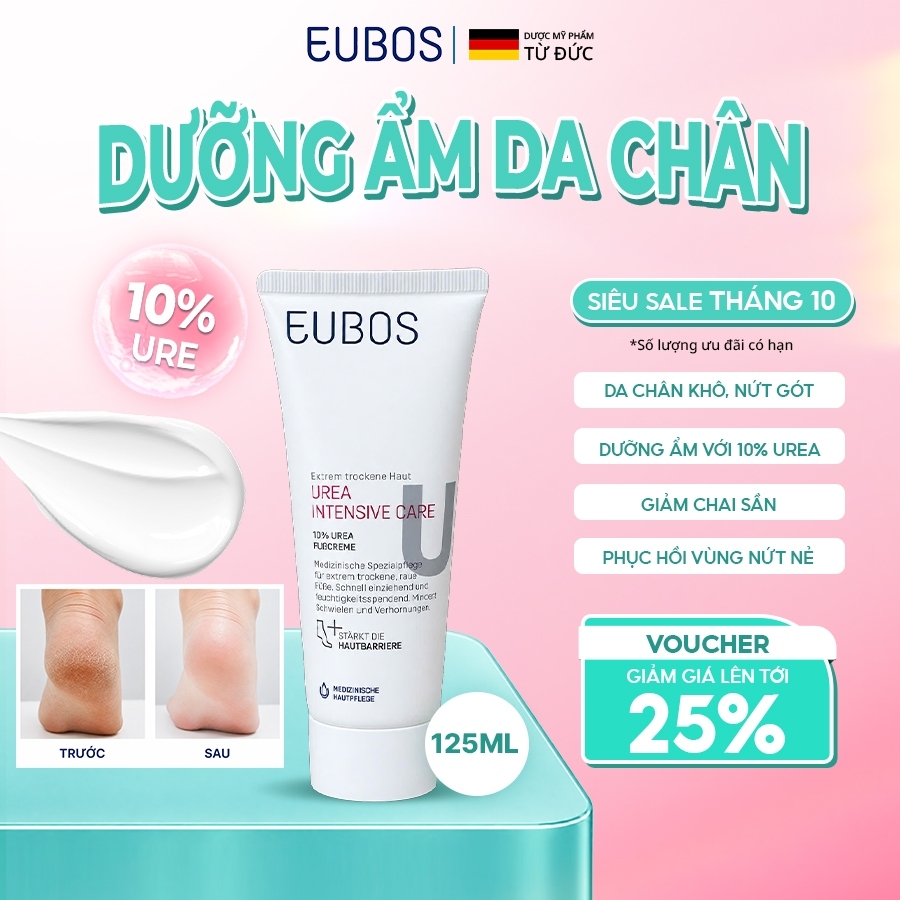 [CHÍNH HÃNG ĐỘC QUYỀN] Kem Dưỡng Da Chân, Giảm Nứt Gót EUBOS 10% UREA Dưỡng Ẩm, Giúp Giảm Khô Nứt