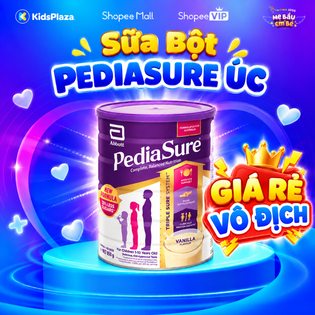 Sữa Pediasure nắp tím 850g vị vani chính hãng cho bé - KidsPlaza