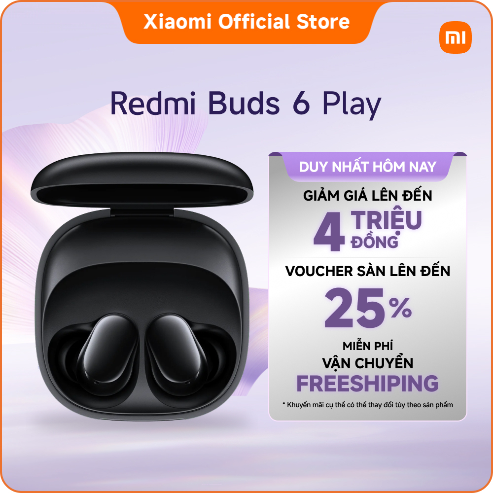 Xiaomi Tai nghe Bluetooth Redmi Buds 6 Play |Thời lượng pin lên tới 36 giờ | Củ loa động 10 mm mang đến âm thanh mạnh mẽ