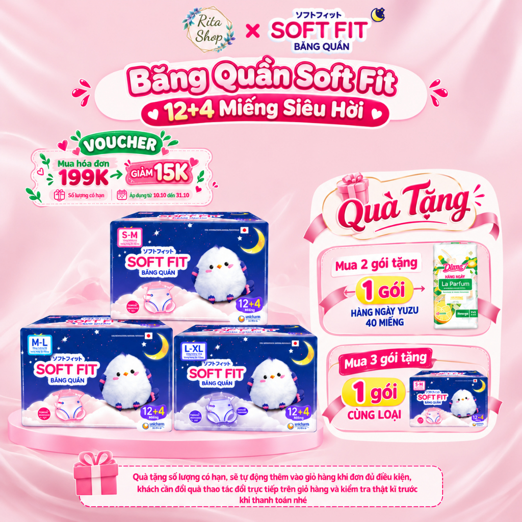 Băng Quần Diana Soft Fit 12+4 miếng – Băng Vệ Sinh Quần 360° Chống Tràn Không…
