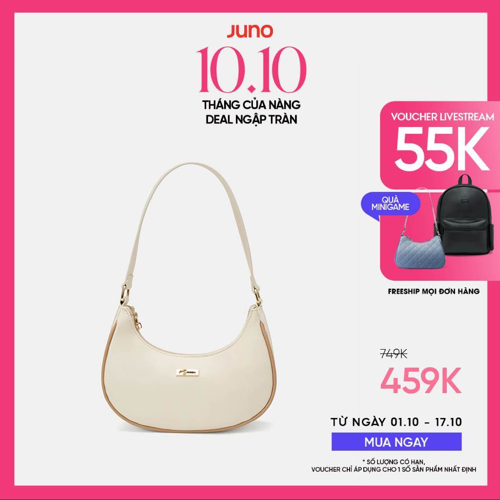 Túi Xách Nữ Thời Trang JUNO Cỡ Nhỏ Hobo Đeo Vai Logo Handwriting TXN818