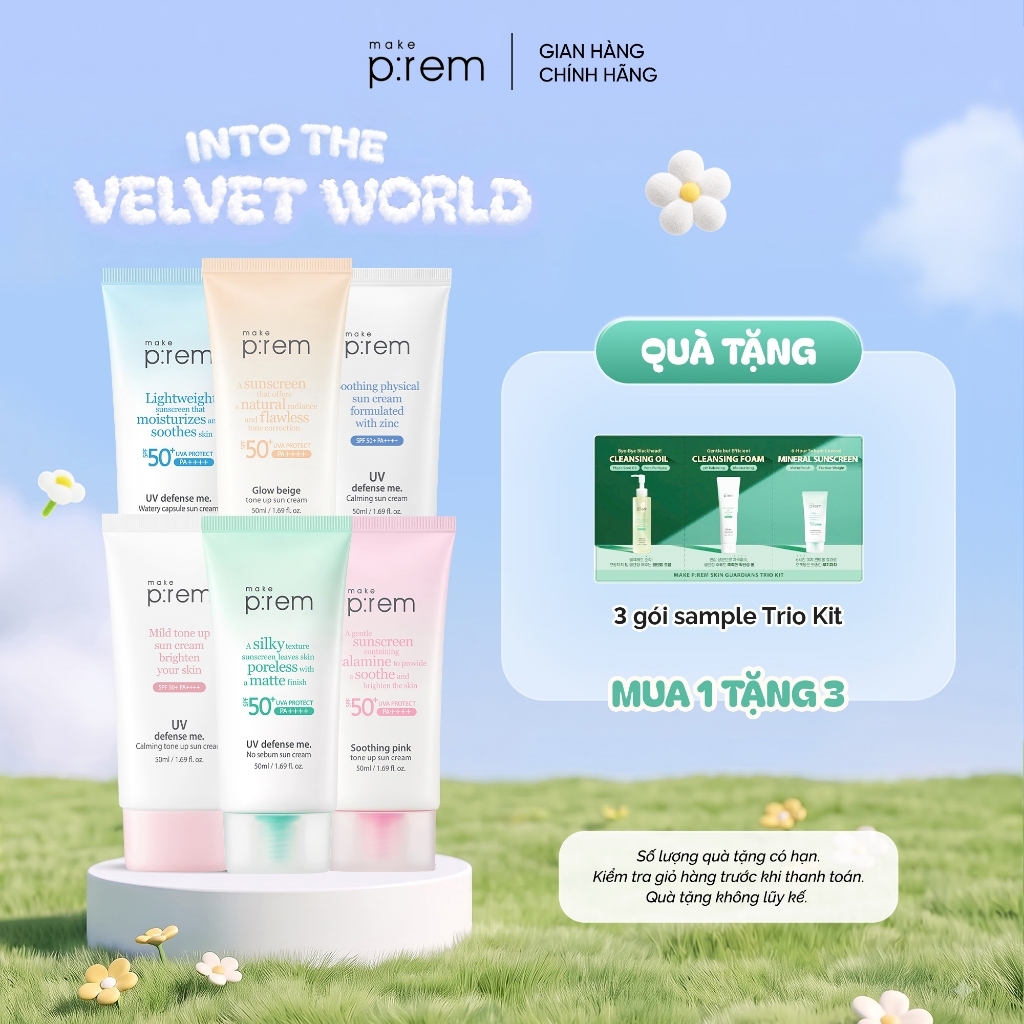 Kem Chống Nắng Make P:rem Nâng Tone Dịu Nhẹ Phù Hợp Cho Mọi Loại Da SPF50+ PA++++ 50ML