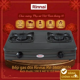 Bếp gas đôi rinnai rv-360 gmn hàng chính hãng - bảo hành 24 tháng