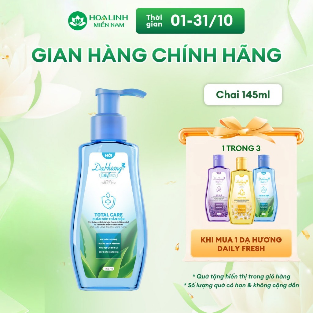 Dung dịch vệ sinh Dạ hương Daily Fresh Total Care - Giúp CHĂM SÓC TOÀN DIỆN 145ml