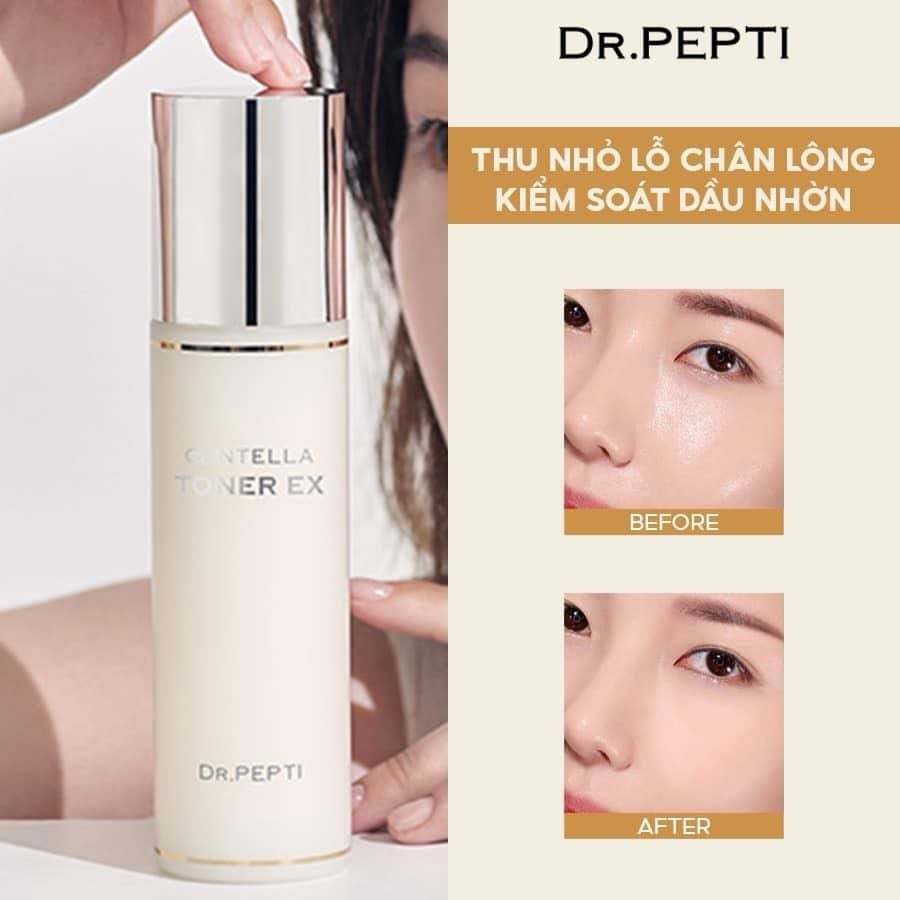Nước Hoa Hồng Dr.Pepti Centella Toner 180ml , Toner Dr. Pepti Hàn Quốc Dưỡng Da Căng Bóng