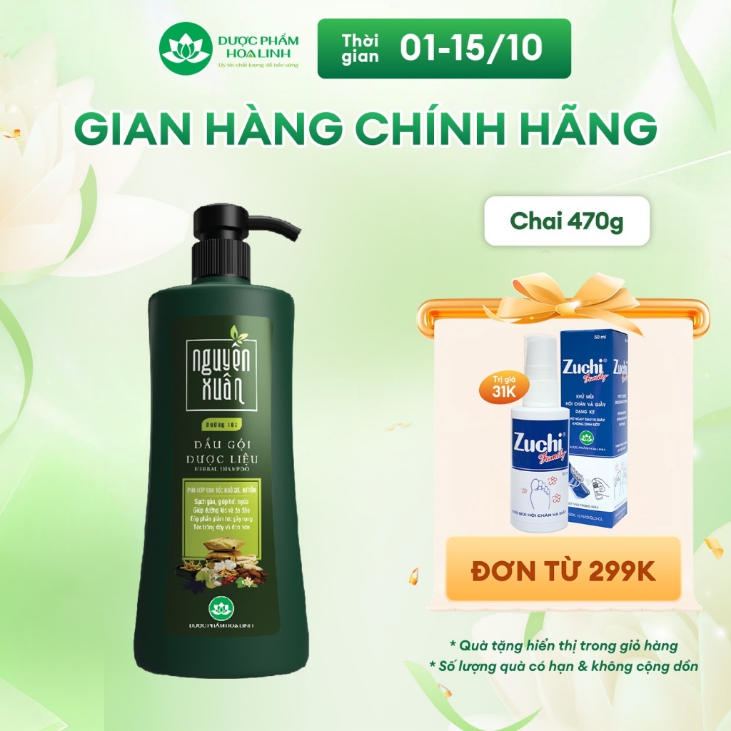 Dầu gội dược liệu Nguyên Xuân Xanh dưỡng tóc 470g KM 50g - giá không đổi