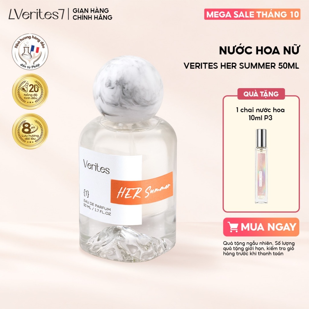 [ KOL] Nước Hoa Nữ Verites Her Summer Nữ tính, Dịu dàng, Cuốn hút 50ml