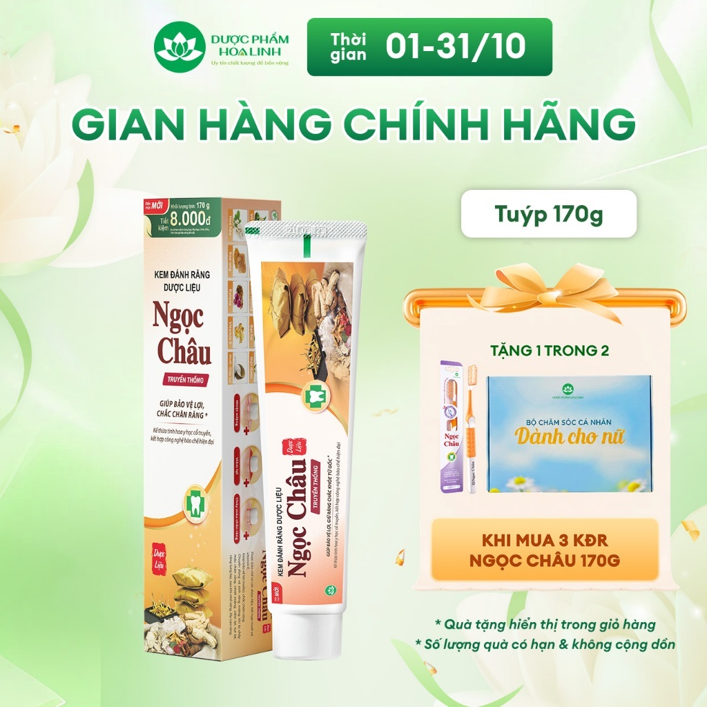 Kem đánh răng dược liệu Ngọc Châu truyền thống 170g