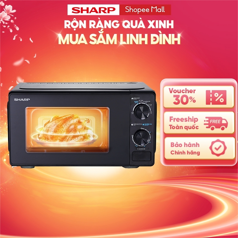 Lò vi sóng Sharp dòng Cơ R-2039E-BK - Dung tích 20L, công suất 700W