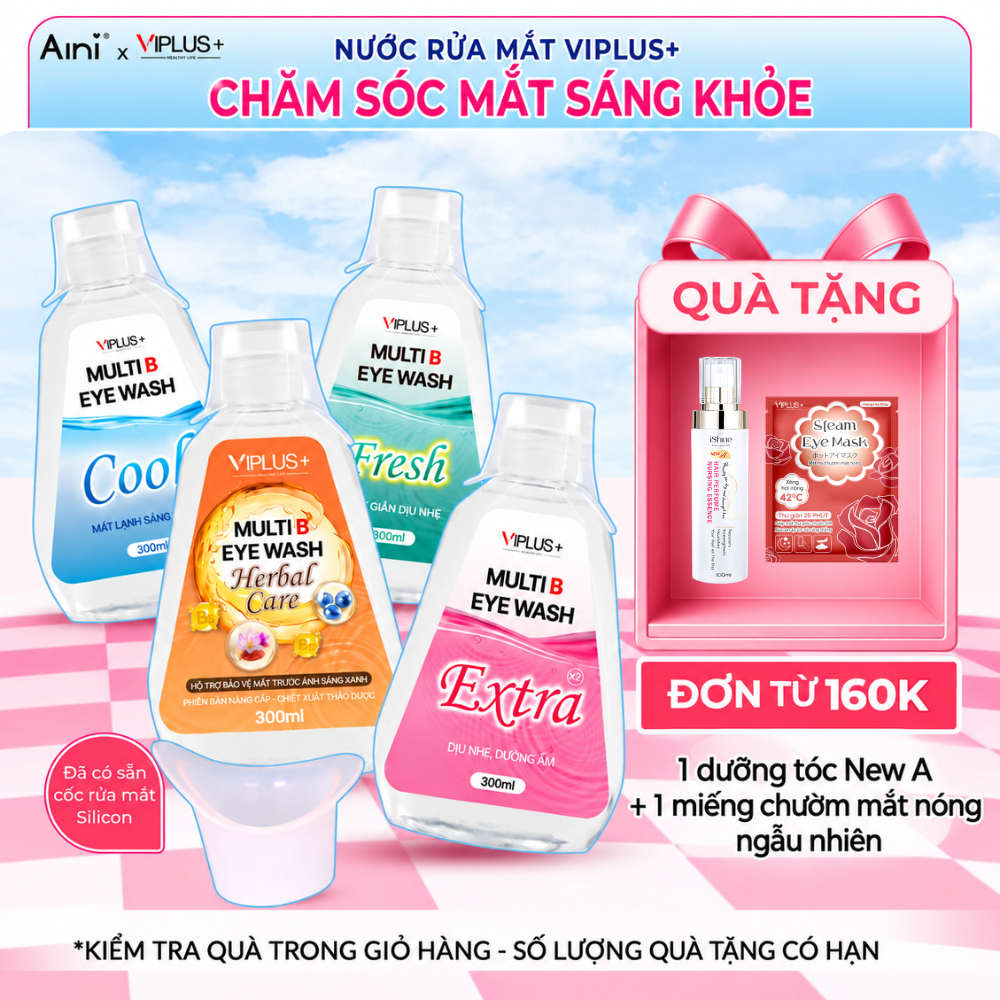 Nước Rửa Mắt VIPLUS+ Multi B Eye Wash Bổ Sung Độ Ẩm, Vitamin Cho Mắt