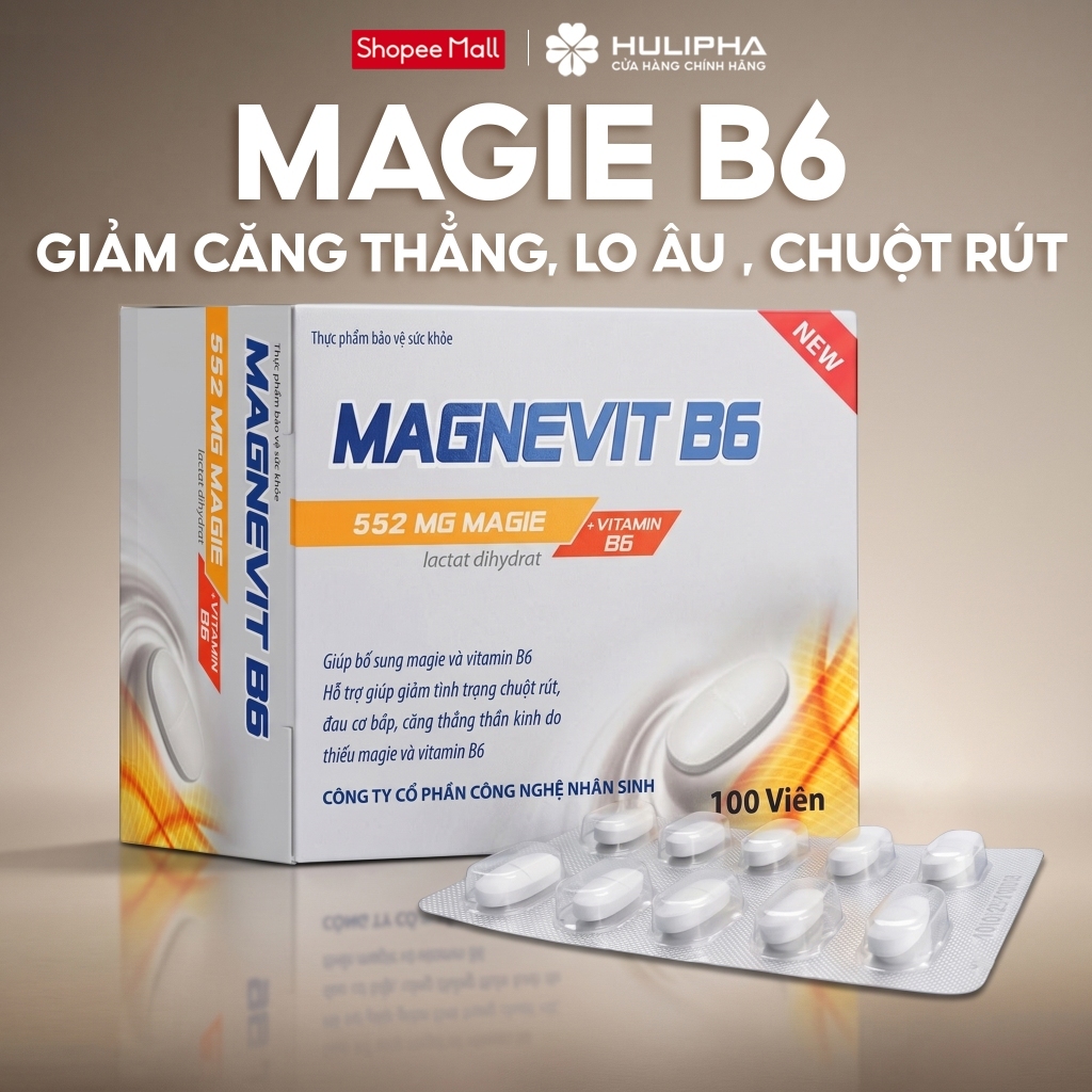 Magie B6 Hữu Cơ Giảm Suy Nhược Thần Kinh, Giảm Căng Thẳng Mất Ngủ, Chuột Rút…