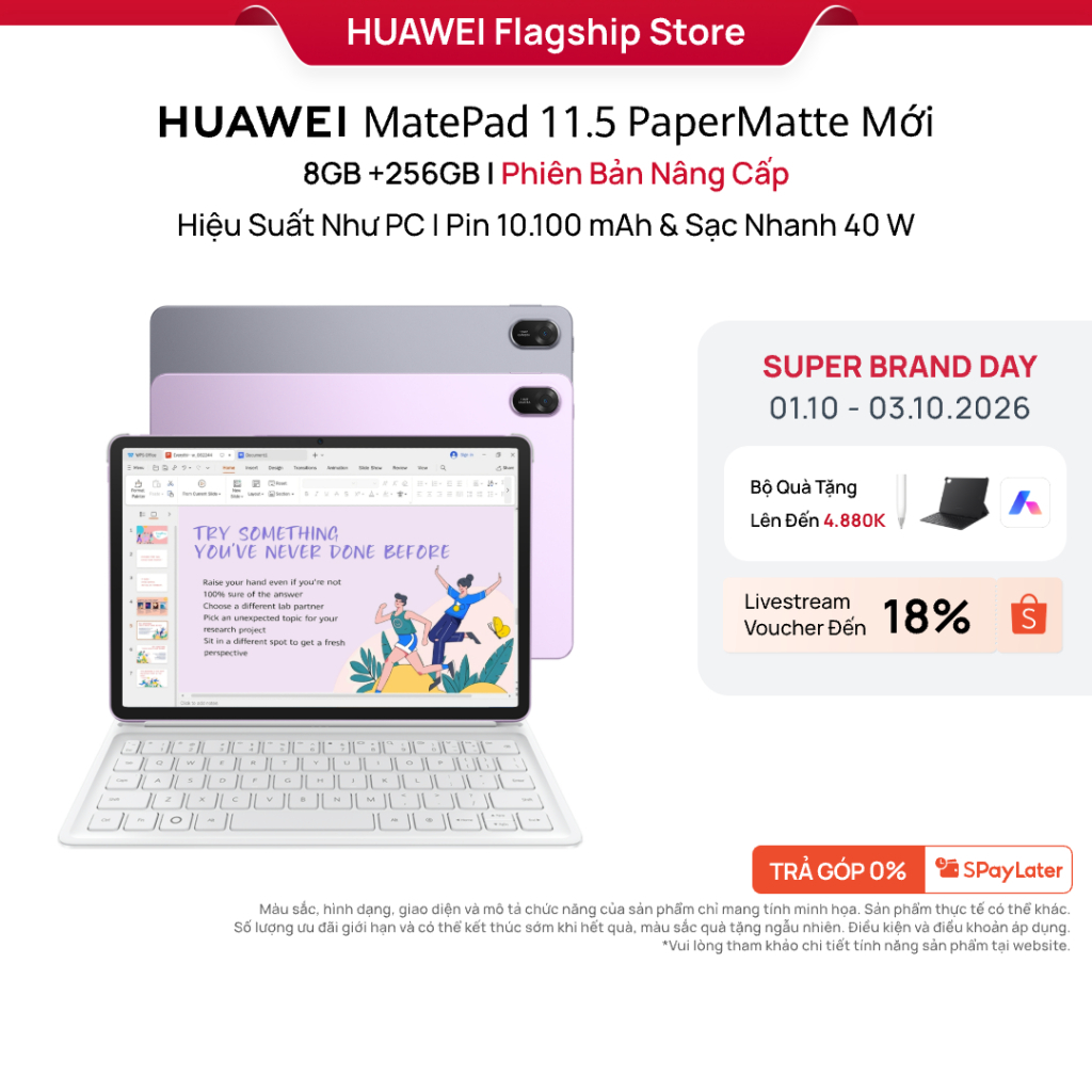 [LIVESTREAM] Máy Tính Bảng HUAWEI MatePad 11.5 | 8GB + 128/256GB | WPS Office PC Với Công Cụ AI | Pin 10,100 mAh