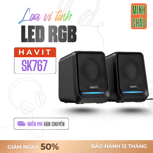 Loa Vi Tính Havit SK767 10W 2.0 Dynamic RGB | Loa PC Laptop Gaming | USB 5V + Jack 3.5mm