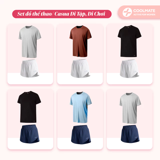 Set đồ thể thao Nữ Mặc đi tập, Mặc hàng ngày Áo Coolmate Basic & Quần Swift 1 lớp - Coolmate Women