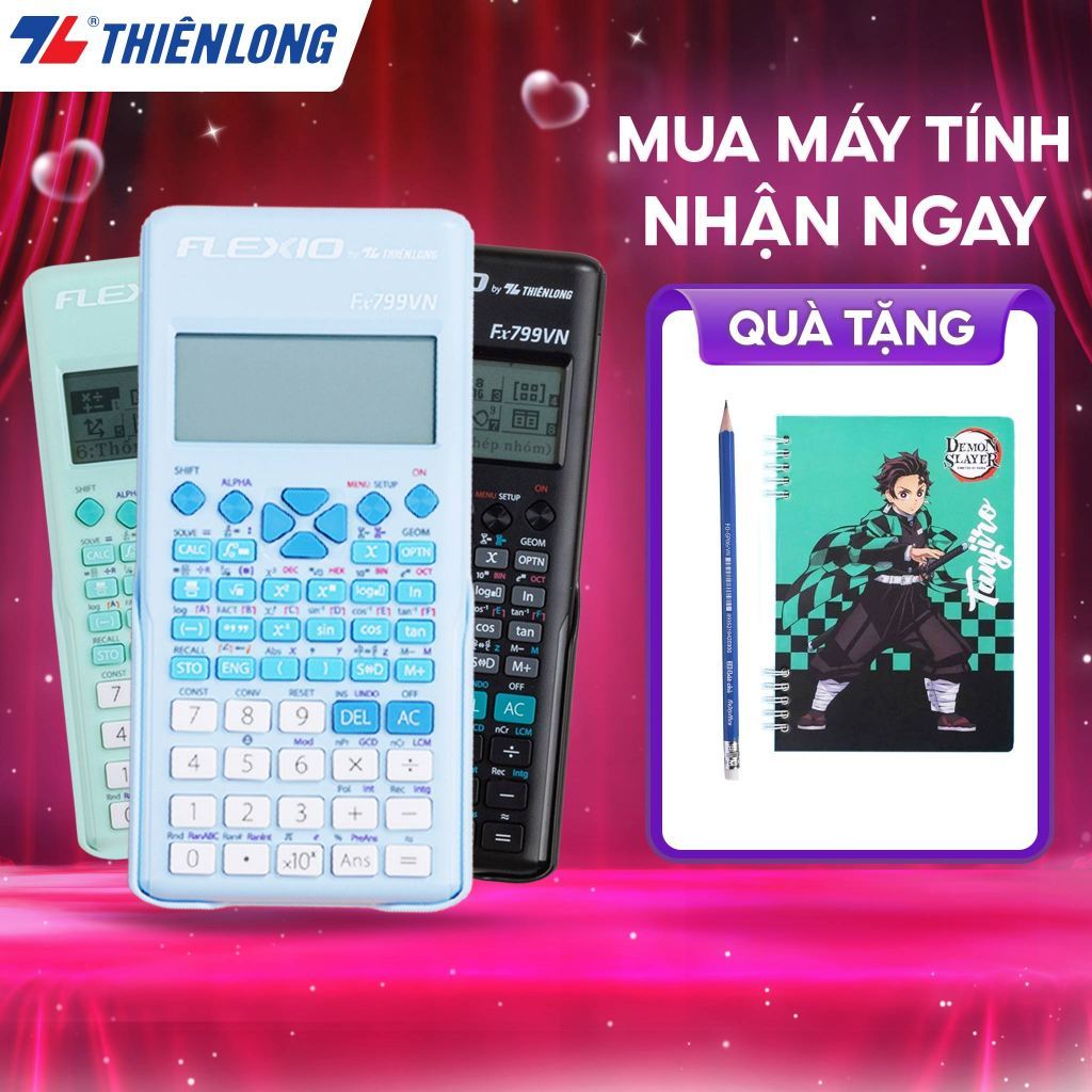 Máy tính khoa học Thiên Long Flexio Fx799VN - Máy tính học sinh, sinh viên, bảo hành 7 năm, được phép mang vào phòng thi