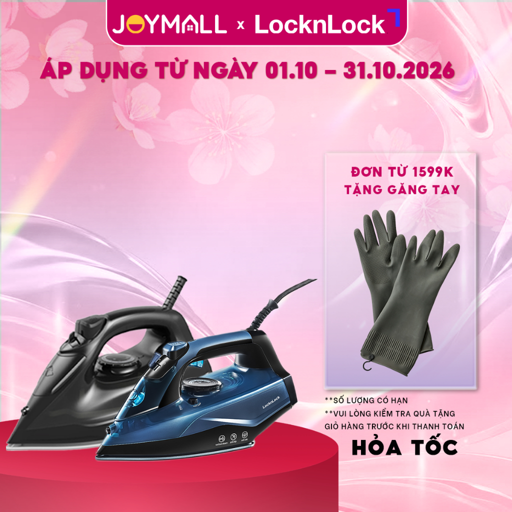 Bàn ủi hơi nước LocknLock ENI362BLU ENI334BLK Hàng chính hãng, tự làm sạch…