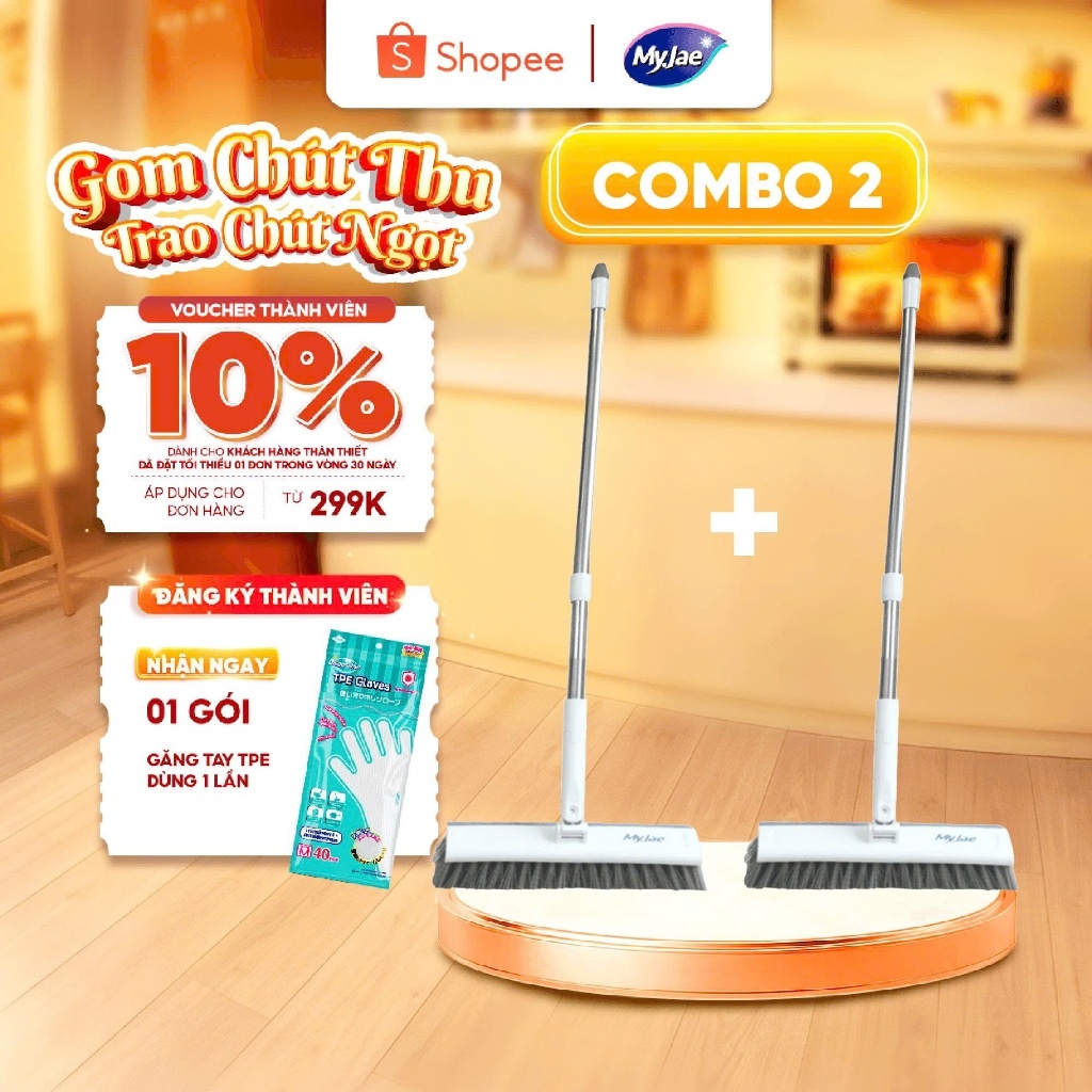 Combo 2 [2 trong 1] Chổi chà sàn đa năng MyJae làm sạch hiệu quả