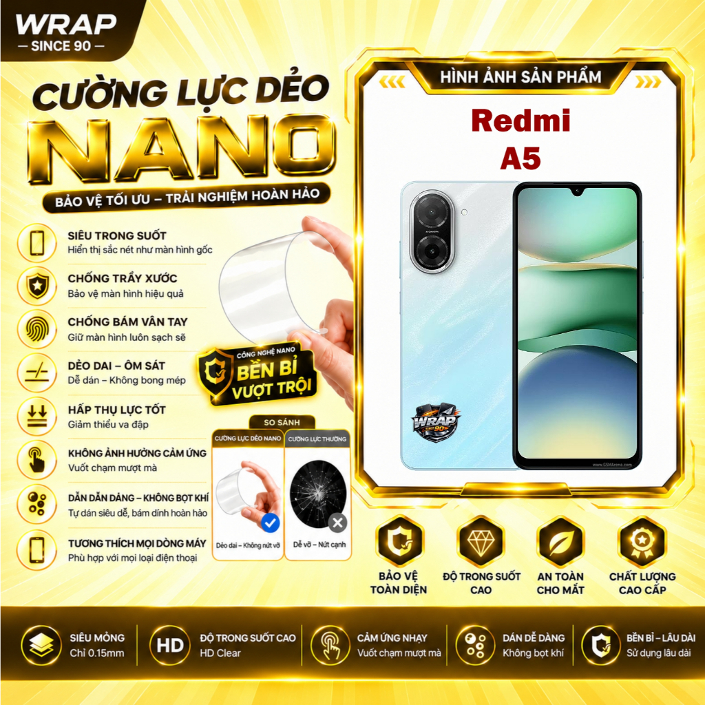 Cường lực dẻo bảo vệ màn hình Redmi A5