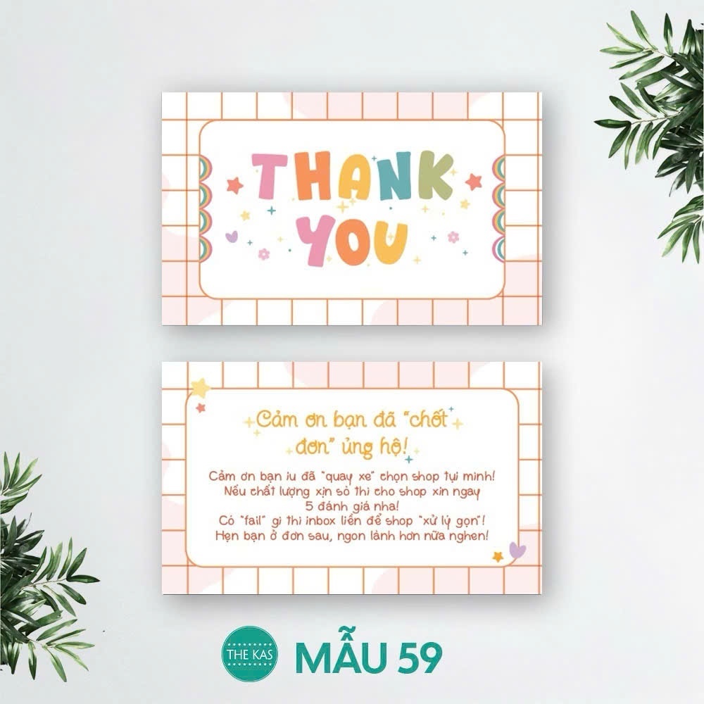 Card Cảm Ơn, Thiệp Cảm Ơn Khách Hàng, Thank You Card Nhiều Mẫu Dễ Thương Cho Shop Bán Hàng Đóng Gói