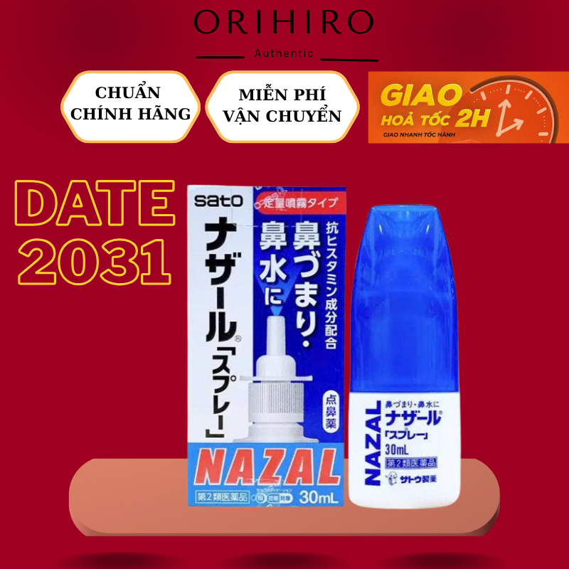 Kem đánh răng Muối - Xịt mũi Nazal Sato 30ml nội địa Nhật Bản