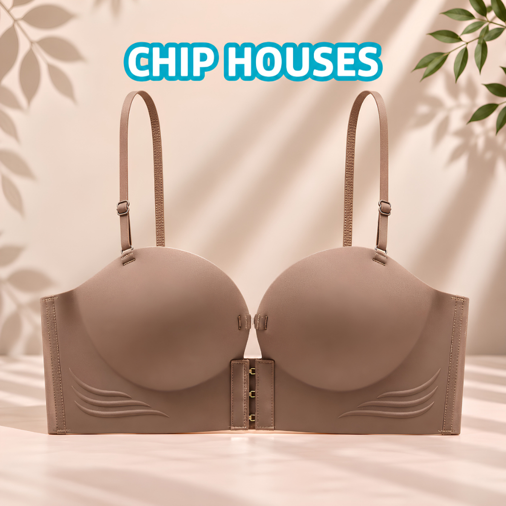 Áo Lót Áo Ngực Bra Nữ Bra Chất Su Áo Không Dây Cài Trước Nâng Ngực Tạo Khe Mút Dày 5CM Che Mỡ 946