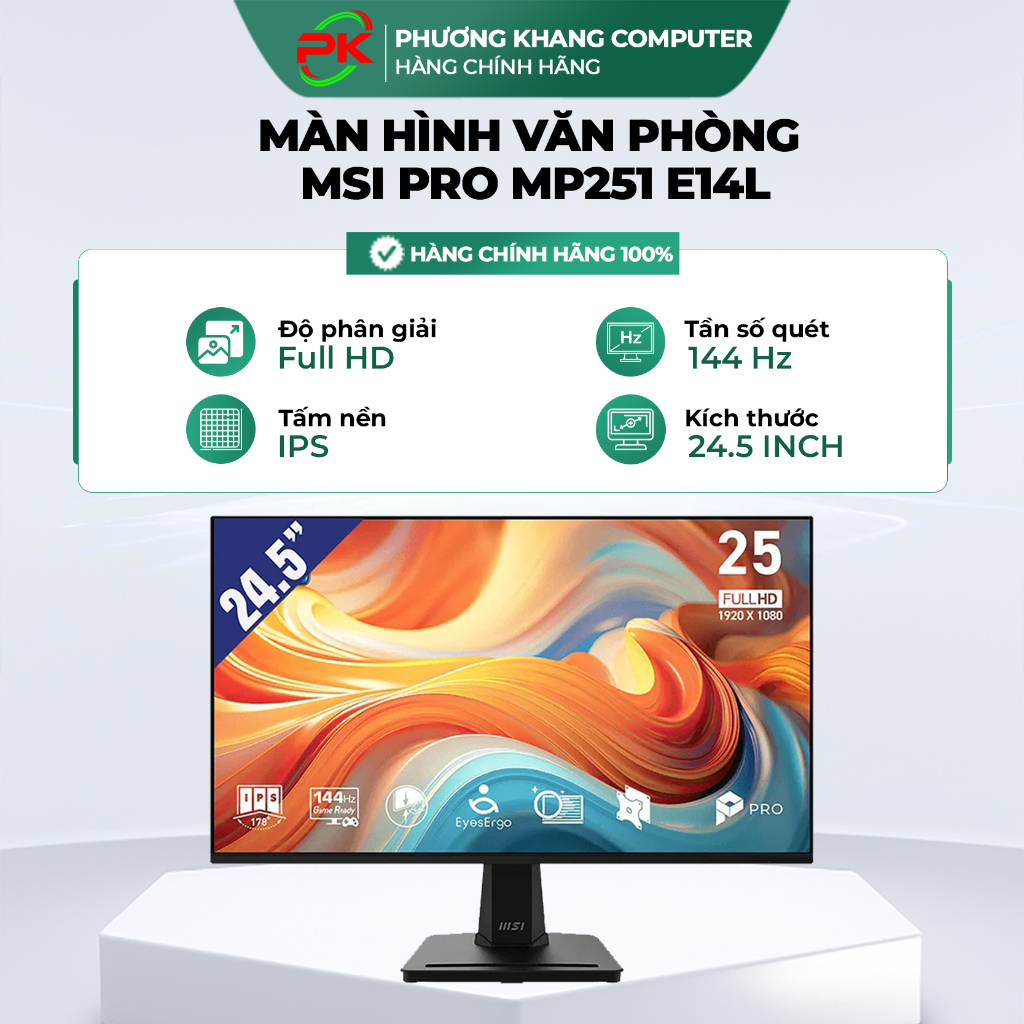Màn hình MSI PRO MP251 / MP251 E2 / MP251W E2 / MP251 E14L | 24.5 Inch, FHD, IPS,100-120-144Hz (BH 2