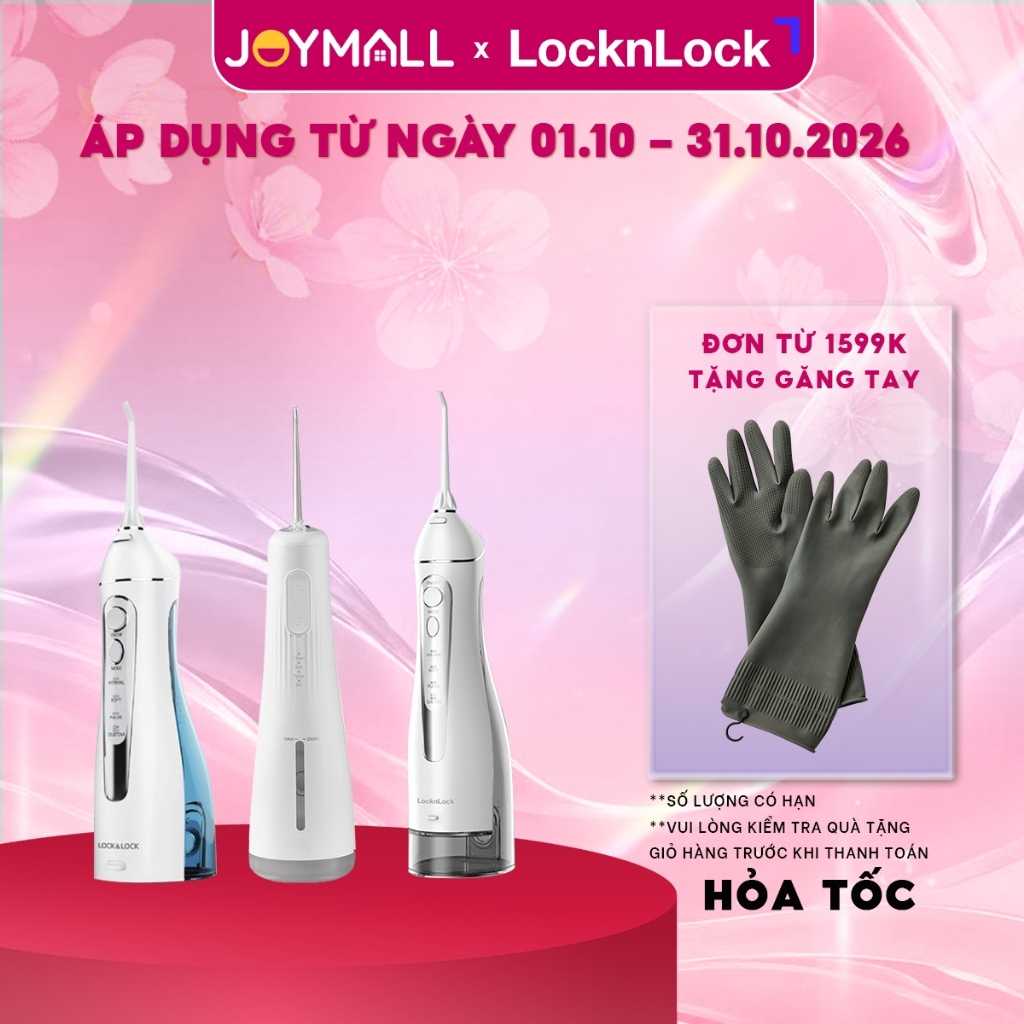 Máy tăm nước không dây LocknLock ENR166GRY ENR154WHT ENR156BLU Kèm Đầu Thay…