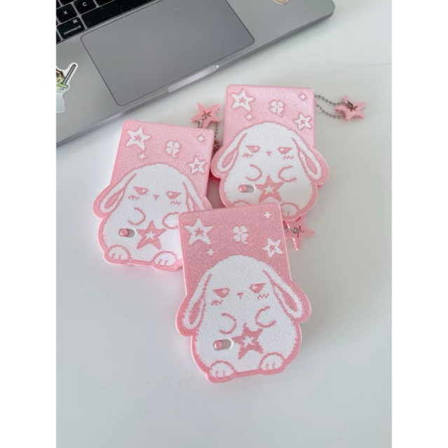 ( Custom Name FREE ) Card Holder đựng thẻ Bunny| Treo balo túi xách