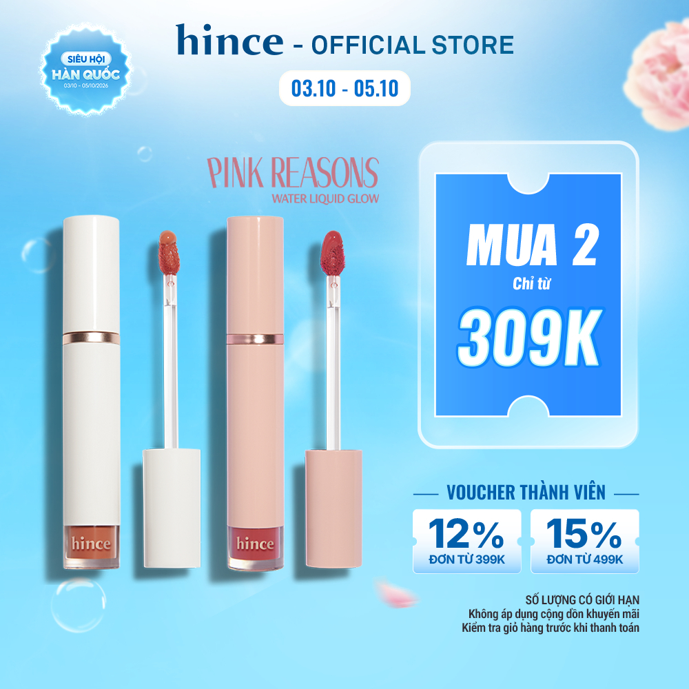 Son tint bóng mỏng nhẹ lâu trôi hince Mood Enhancer Water Liquid Glow 4ml