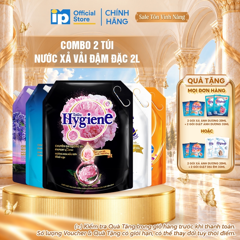 Combo 2 Nước Xả Vải Đậm Đặc Hygiene 2L