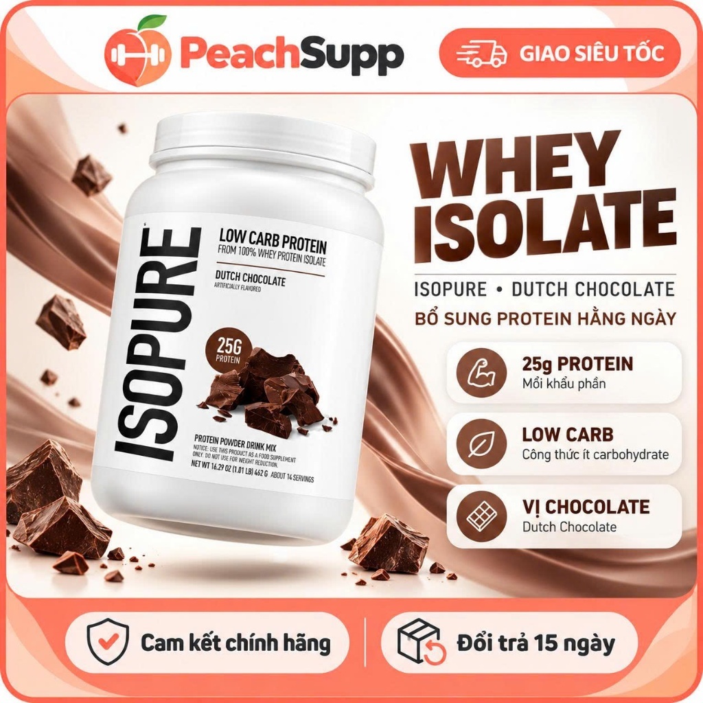 Isopure 100% Whey Protein Isolate 1LBS Whey Protein Dạng Bột