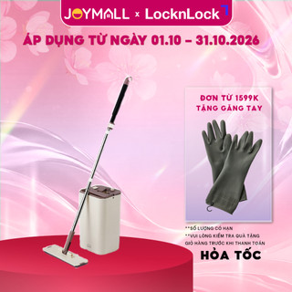Bộ cây lau nhà LocknLock Squeeze Flat Mop ETM471 - Hàng chính hãng, dễ vắt nước, làm sạch - JoyMall