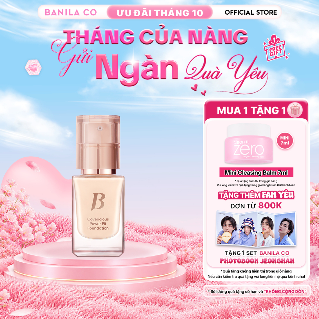 Kem nền mịn lì độ che phủ cao Banila Co Covericious Power Fit Foundation SPF45 PA++ 14ml