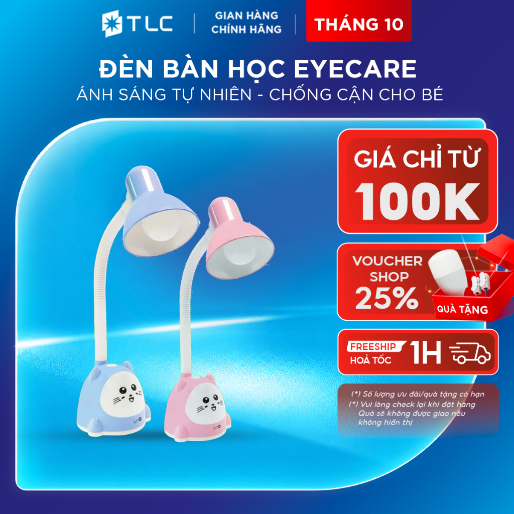 Đèn Bàn Học Chống Cận TLC LIGHTING 6W Chip OSRAM Cao Cấp, Công Nghệ EyeCare+ Ánh Sáng Tự Nhiên Bảo V