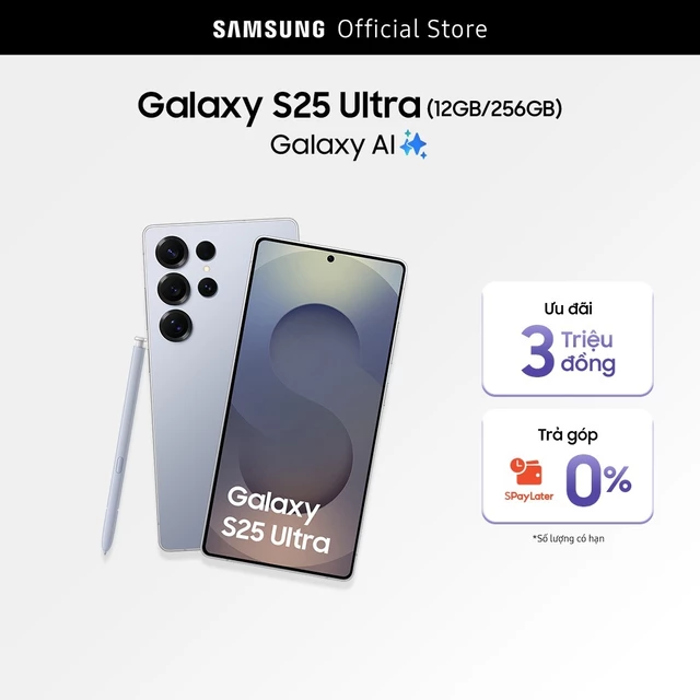 Điện thoại Samsung Galaxy S25 Ultra, Điện thoại AI, 256GB, Video camera đêm Nightography, S Pen đa nhiệm