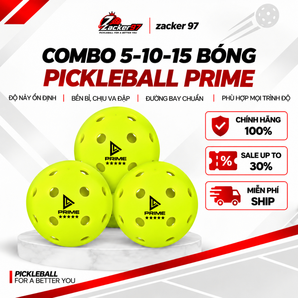 Combo 5, 10, 15 Bóng Pickleball CHANLONG PRIME Chính Hãng – Chuẩn Thi Đấu, Độ…