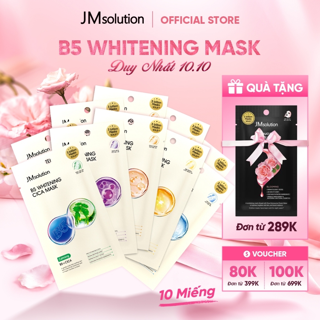 JMsolution Combo 10 Miếng Mặt Nạ JMsolution B5 Whitening Mask Chính Hãng - 5 Phiên Bản Cho Da