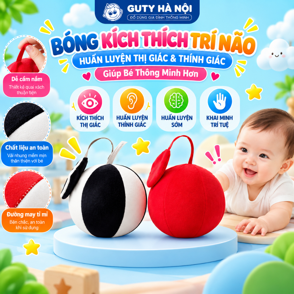 Bóng Kích Thích Trí Não Cho Bé – Bóng Cảm Giác Huấn Luyện Thị Giác Thính Giác, Đồ Chơi Phát Triển Giác Quan Cho Trẻ Nhỏ
