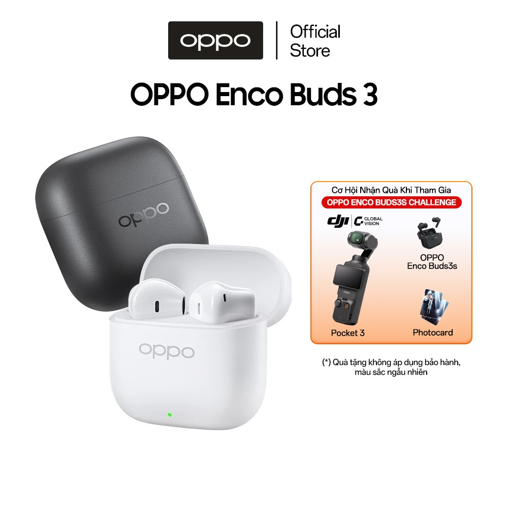 Tai nghe Bluetooth OPPO Enco Buds 3, kết nối 2 thiết bị, dùng đến 48H, AI…