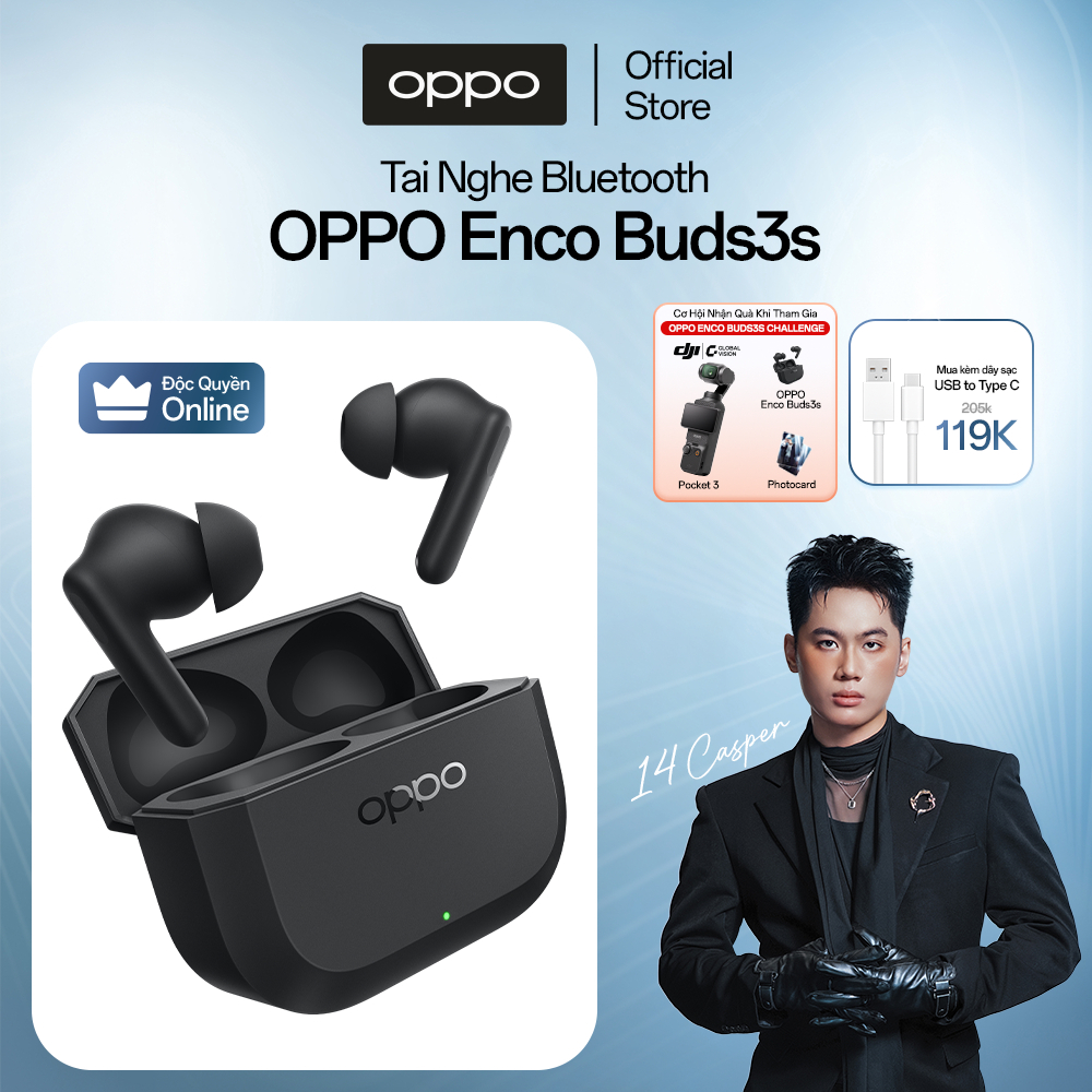 Tai nghe Bluetooth OPPO Enco Buds 3s, dịch thuật AI, pin đến 54h, sạc siêu…