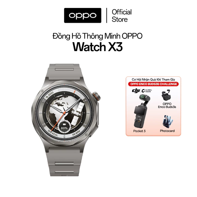 Đồng hồ OPPO Watch X3 (OWWE261) có kết nối NFC, Wifi - Hàng chính hãng