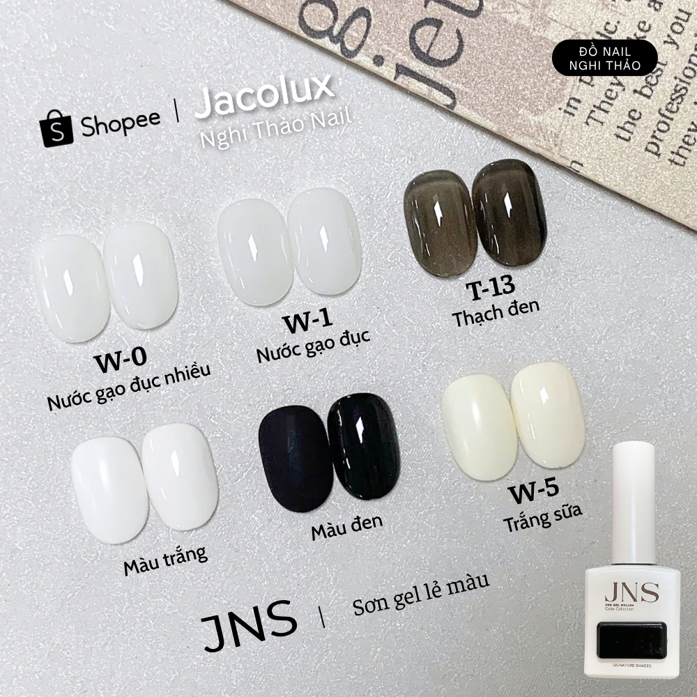 Sơn gel đen trắng nước gạo trắng sữa thạch đen JNS nail Nghi Thảo GJNSX